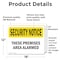 Signmission These Premises Are Alarmed OSHA Security Notice Sign, Vinyl Decal, 18in W x 12in L, 2PK OS-2PACK-SN-D-1218-L-11650 - alternate 6